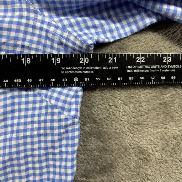 J McLaughlin Women Button Up Shirt Plaid Gingham Cotton Blue White Small H302 - Picture 4 of 8